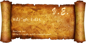 Végh Edit névjegykártya